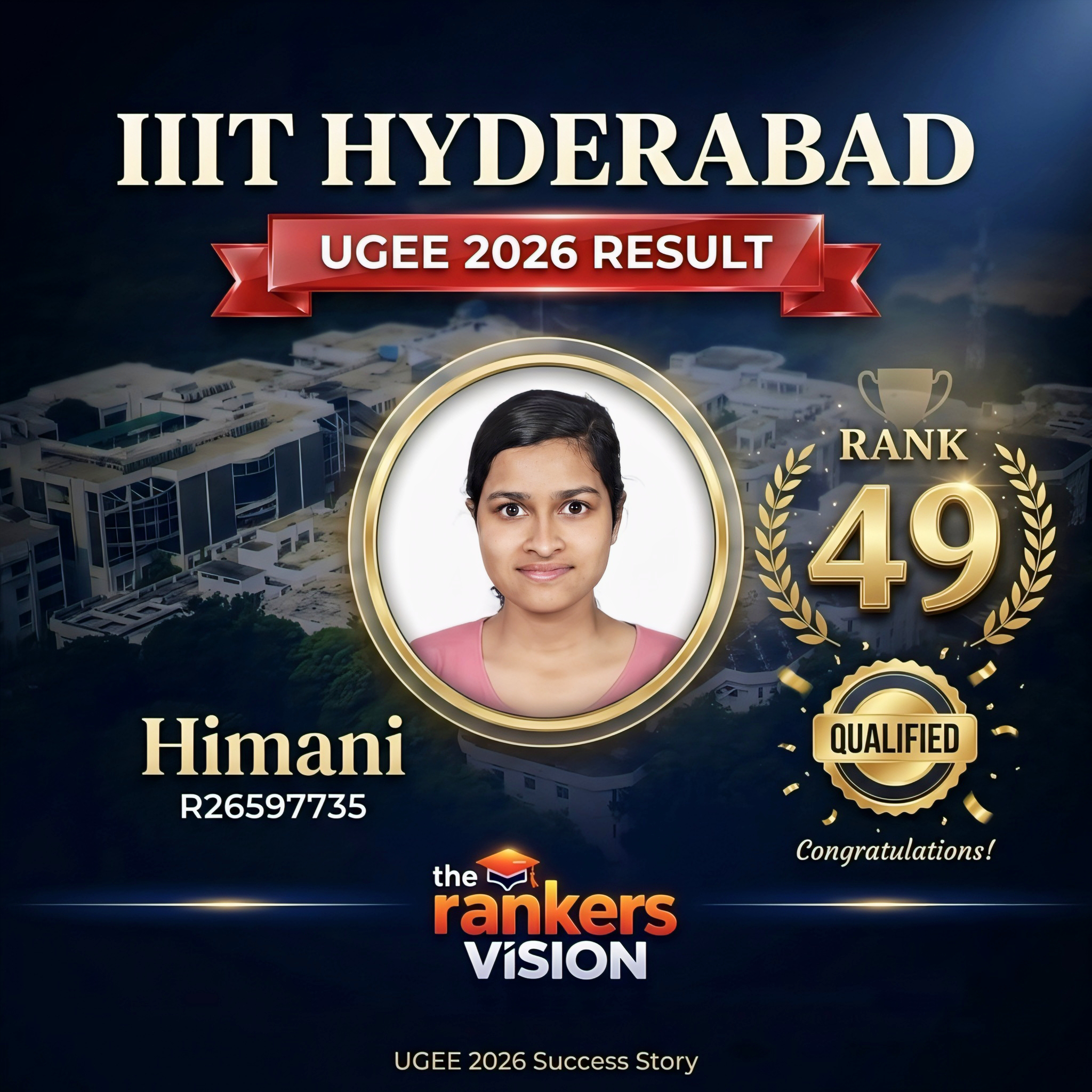 UGEE 2026 Result Rank 49 Himani